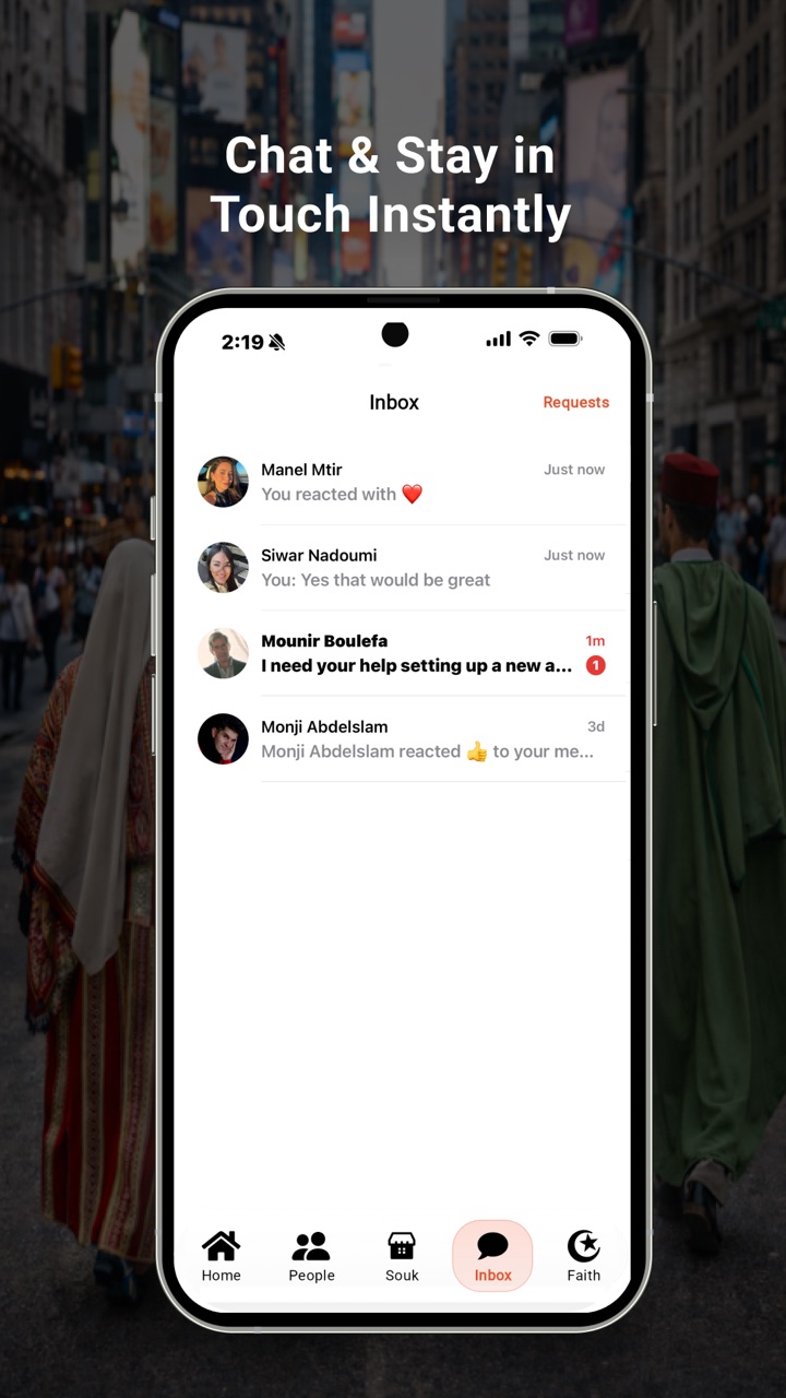 Messaging inbox screen
